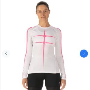 776BC Base Layer LS White/RED. Size Large